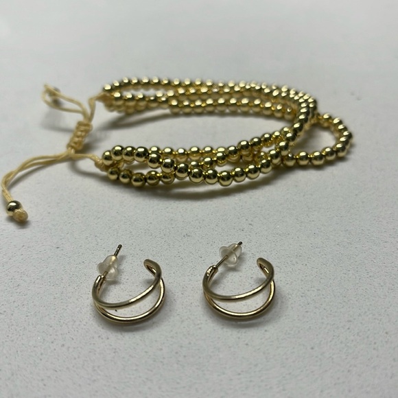 Bohemian Gold & Pearl Earring Set 💛 Lot 2 - Picture 2 of 5